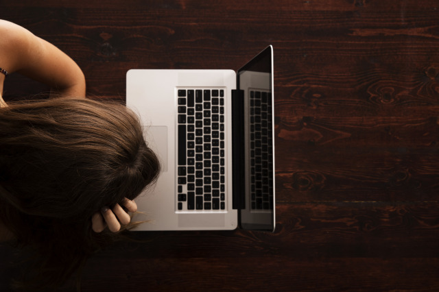 Woman using a laptop